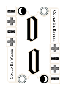 Sample card from the Decl of Fate: +0, one moon, one sun